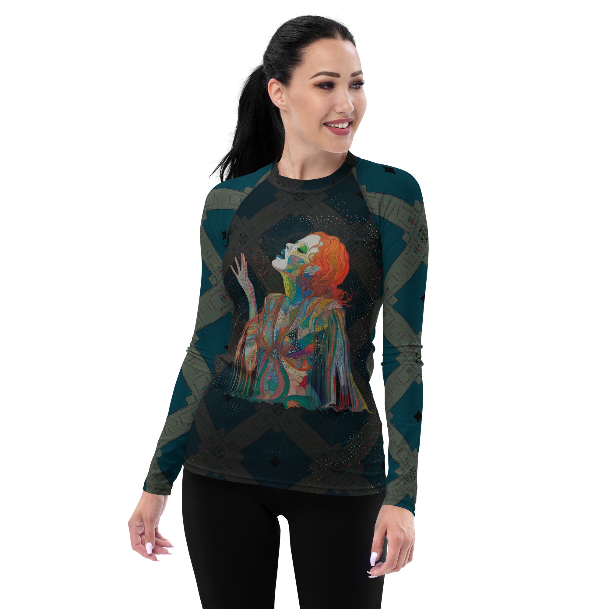 Whimsical Wildflowers Women's Rash Guard front view