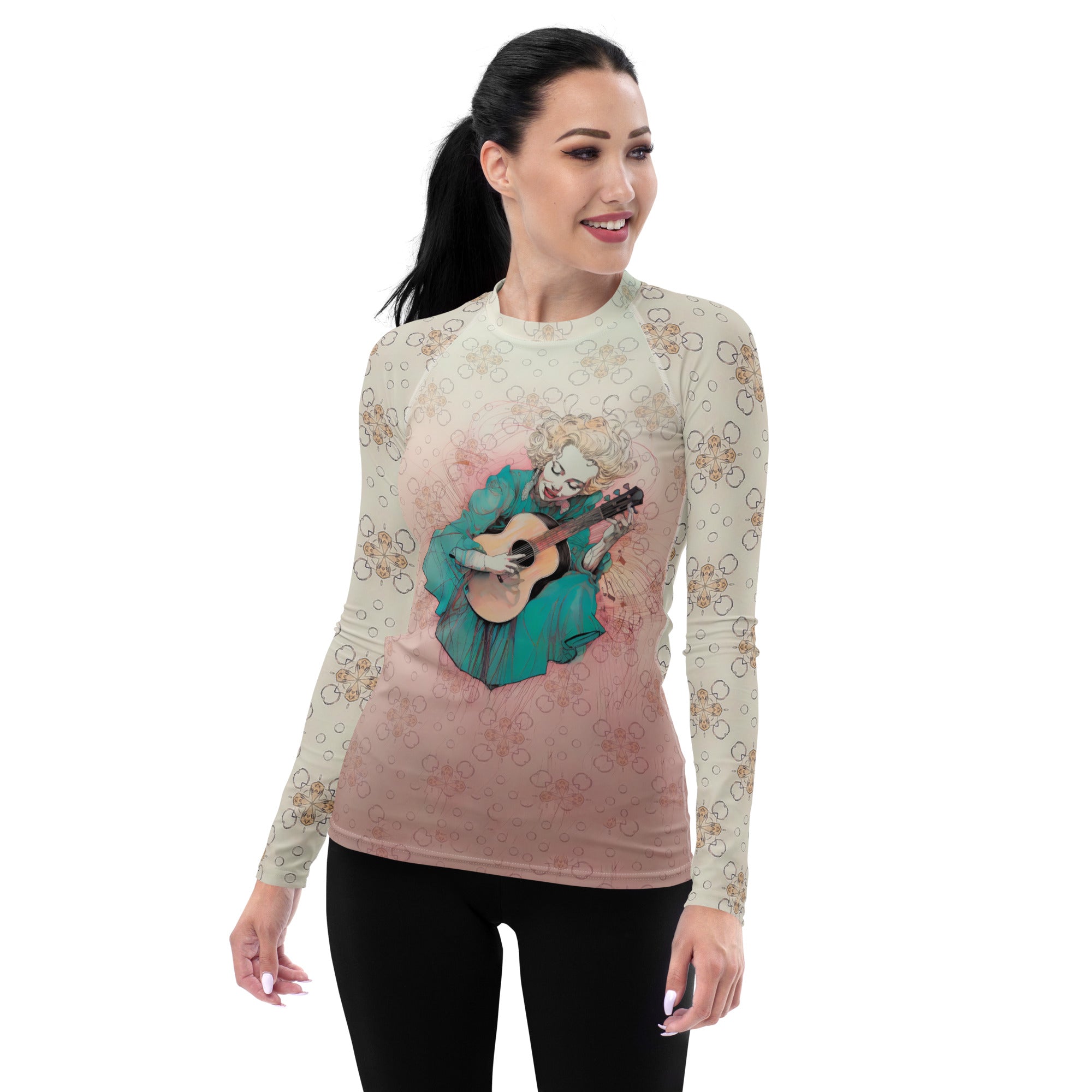 Psychedelic Paradise Women's Rash Guard - front view