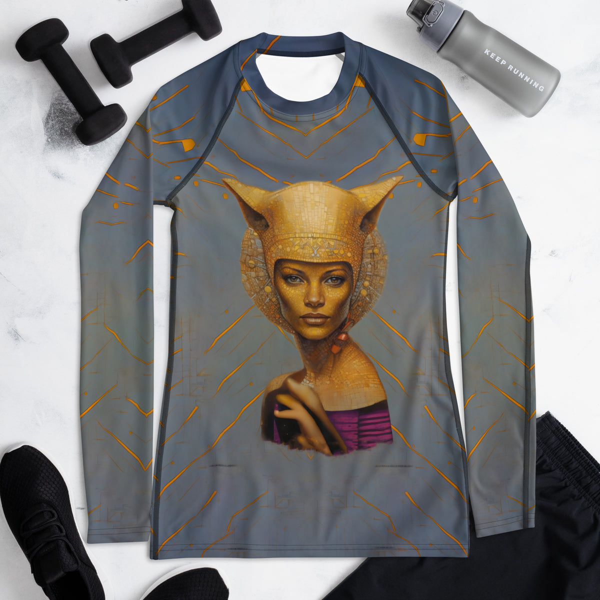 Ethereal Dreams rash guard for women in action