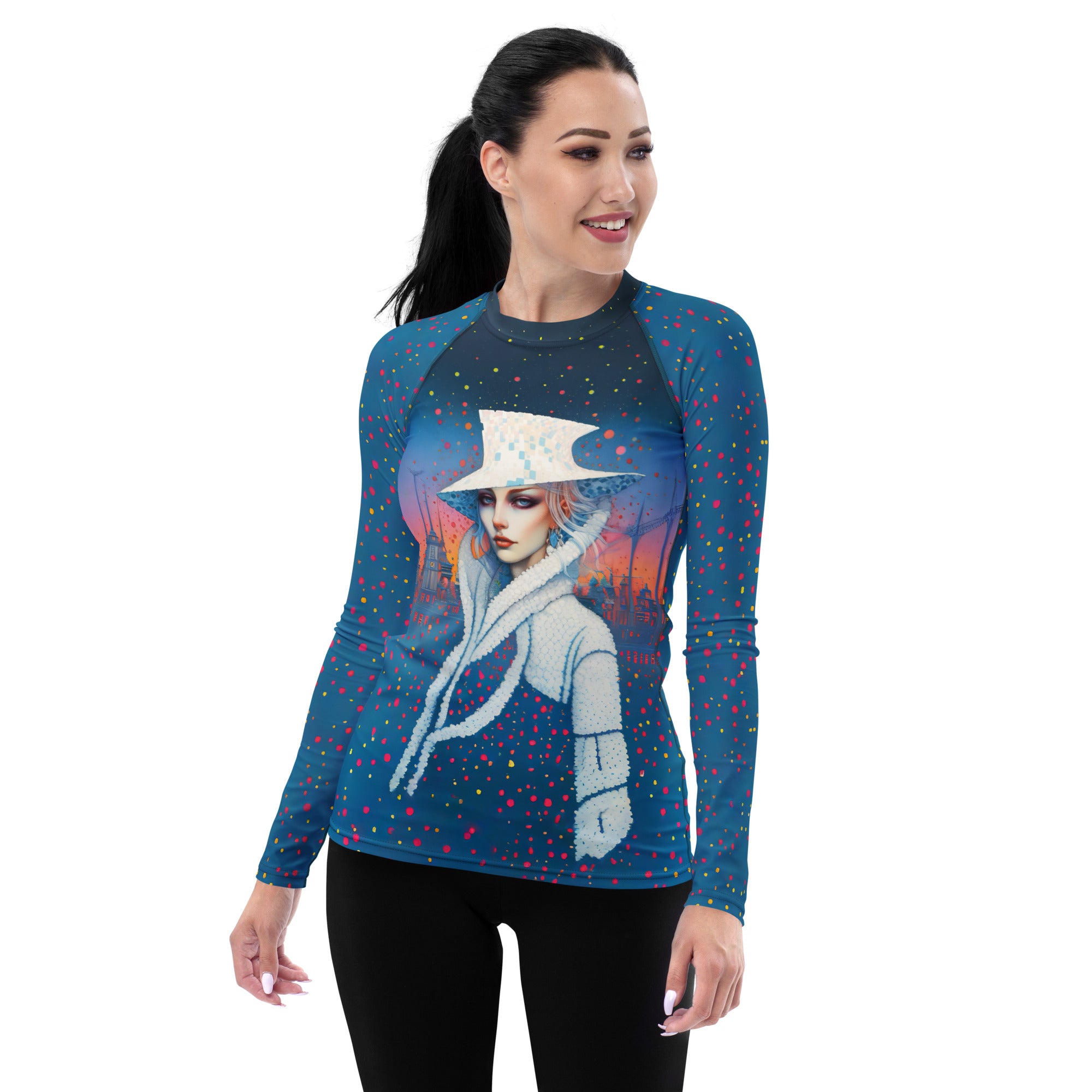 Galactic Adventure Women's Rash Guard - Front View