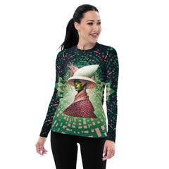 Wanderlust Dream Women's Rash Guard featuring vibrant, colorful design