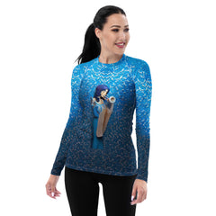 Women's Rash Guard with Artistic Abstract Design.