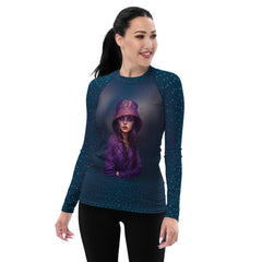 Urban Chic All-Over Print Women's Rash Guard front view.