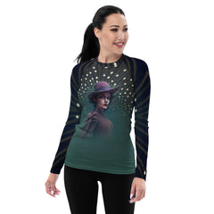 Bohemian Rhapsody All-Over Print Women's Rash Guard front view.