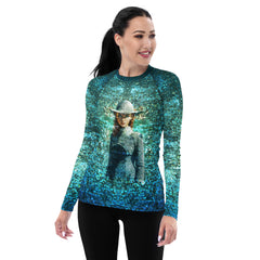 Vibrant Vista All-Over Print Women's Rash Guard side view.