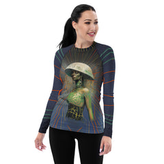 Mystic Mandala All-Over Print Women's Rash Guard front view.