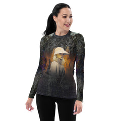 Galactic Dreams All-Over Print Women's Rash Guard side view.