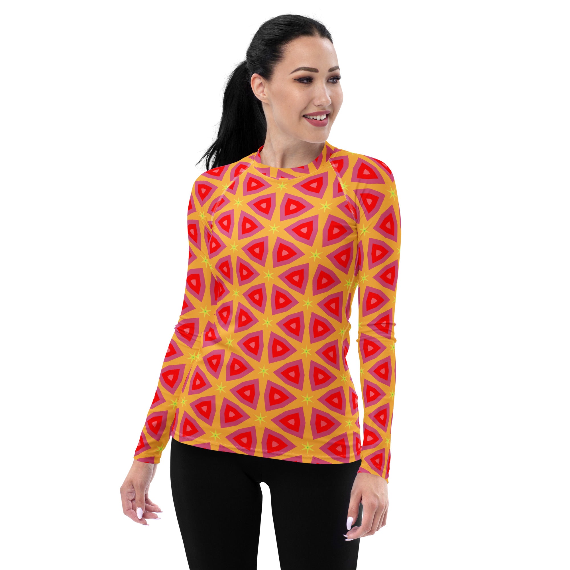 Zen Garden patterned women's rash guard