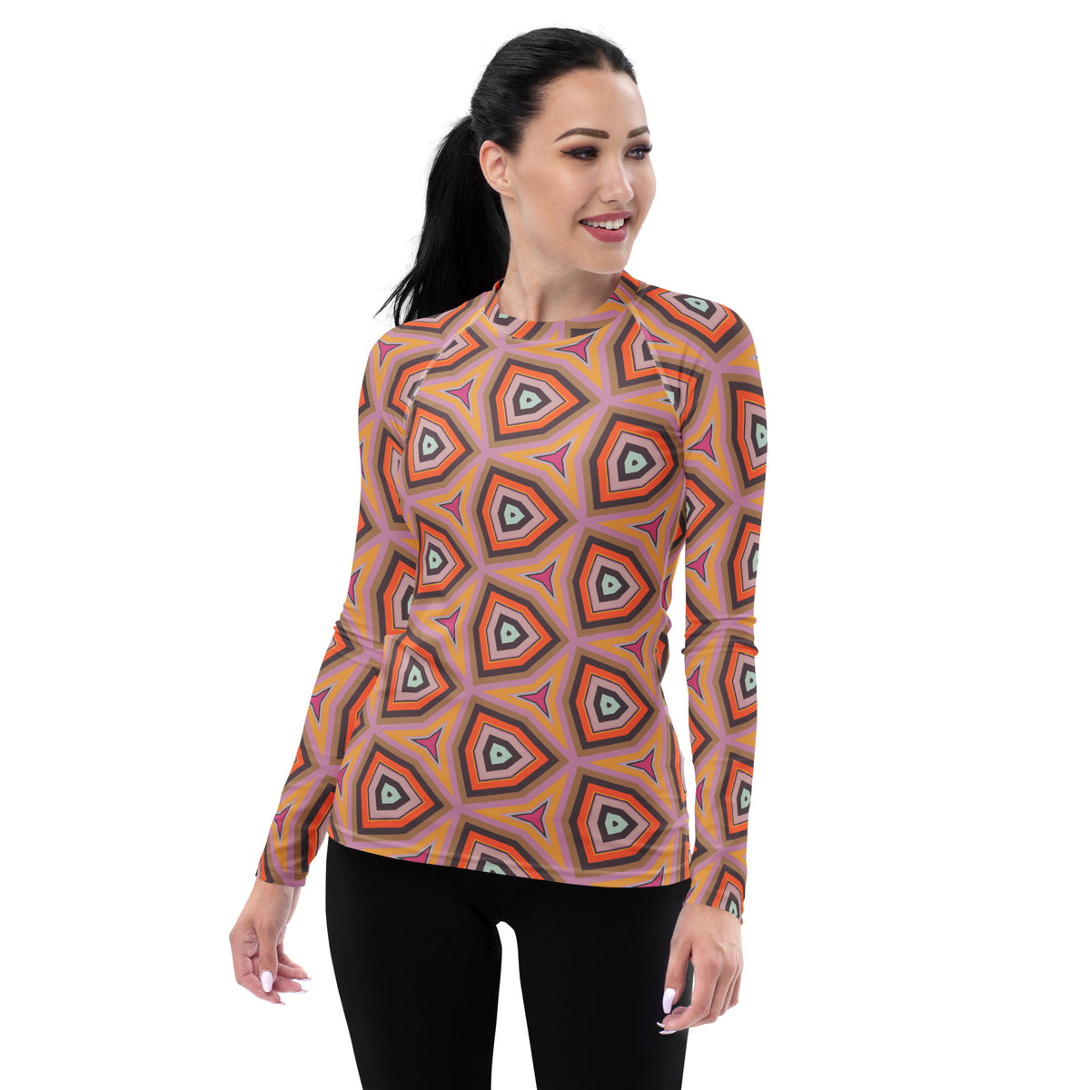 Mandala Magic Women's Rash Guard front view