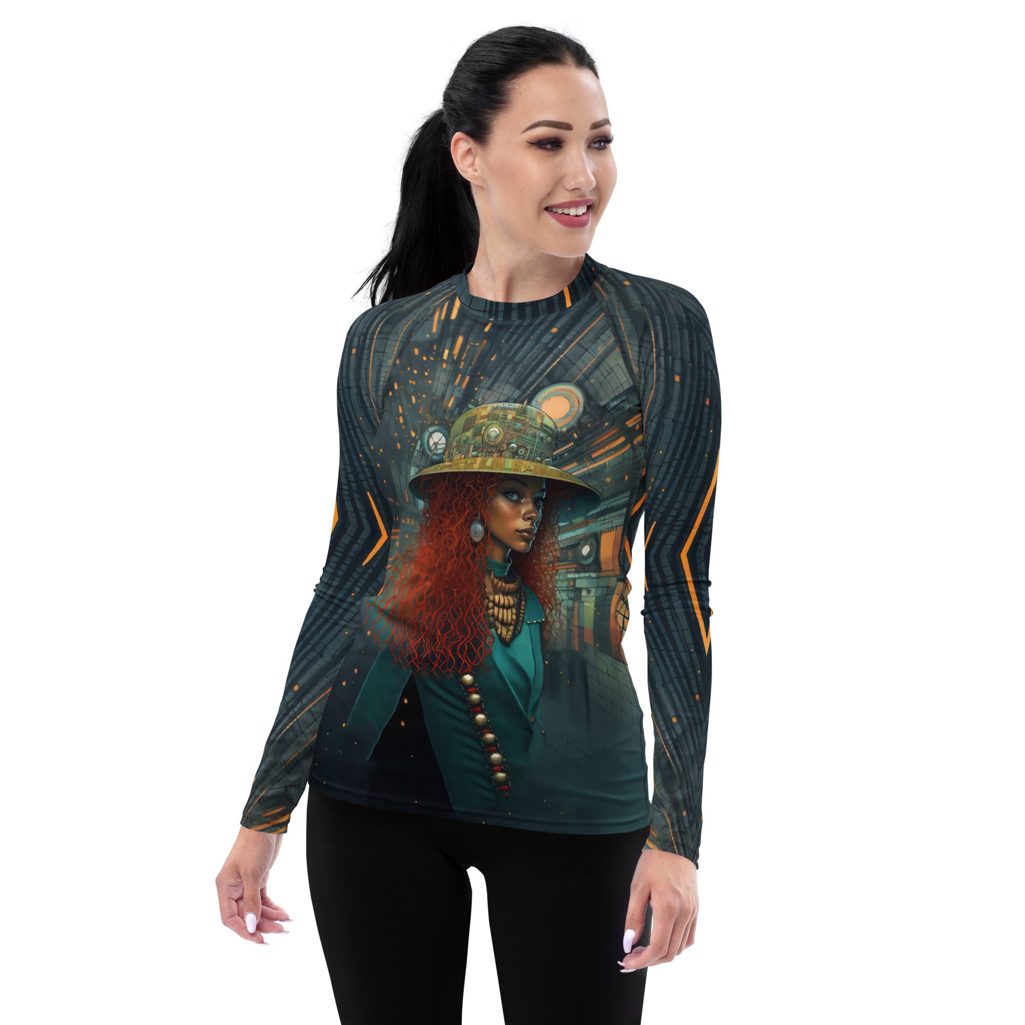 Urban Elegance Rash Guard for Women featuring stylish print