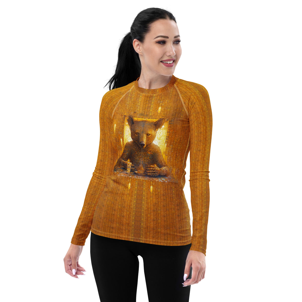 Majestic Bear rash guard for women