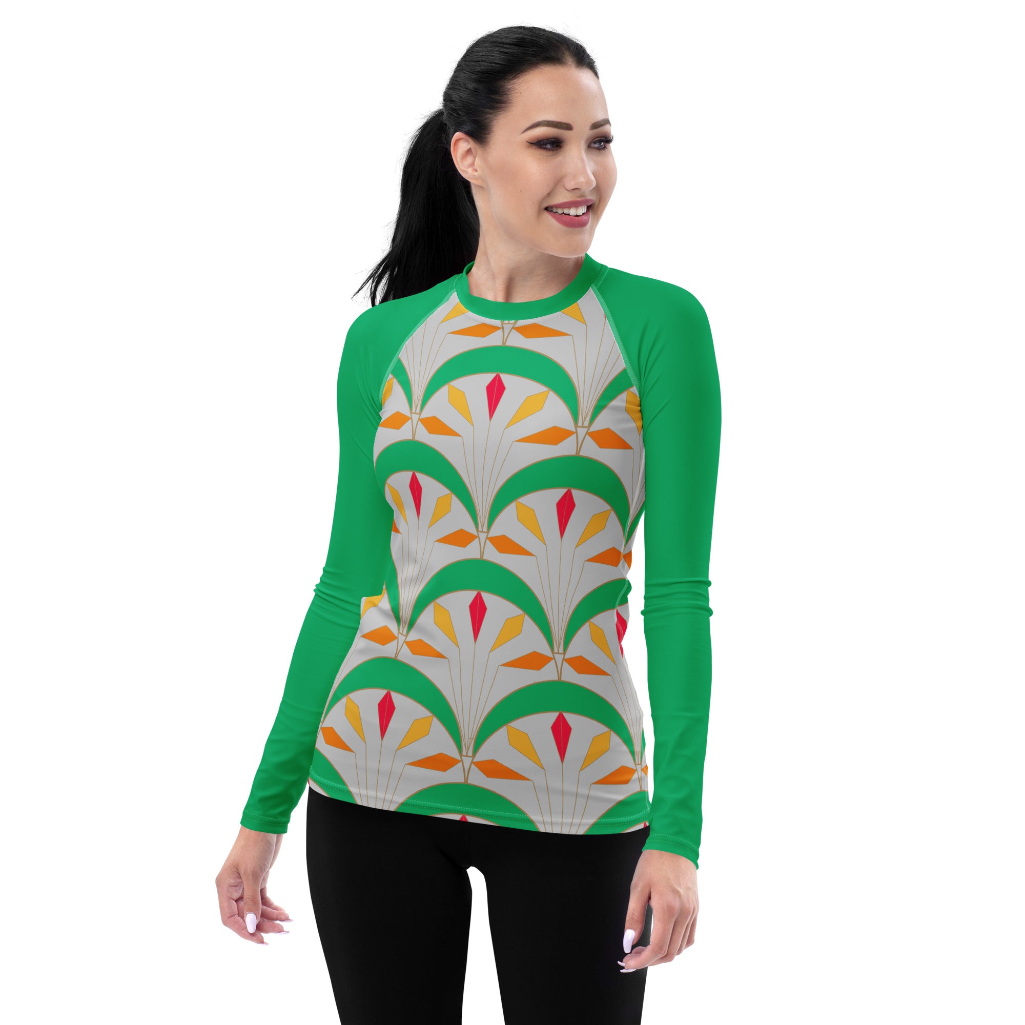 Urban Camo Women's Rash Guard front view