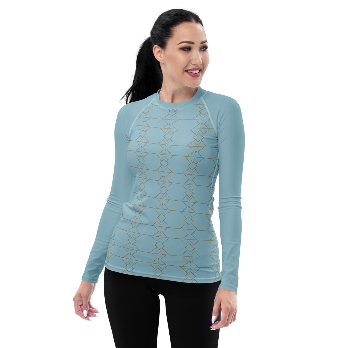 Modern Abstract Women's Rash Guard front view