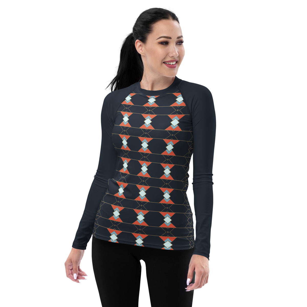 Tropical Vibes Women's Rash Guard front view