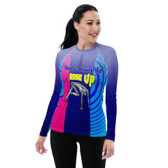 Reflective Retreat Women's Rash Guard front view.