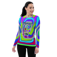 Mystic Meridian Women's Rash Guard in vibrant colors.
