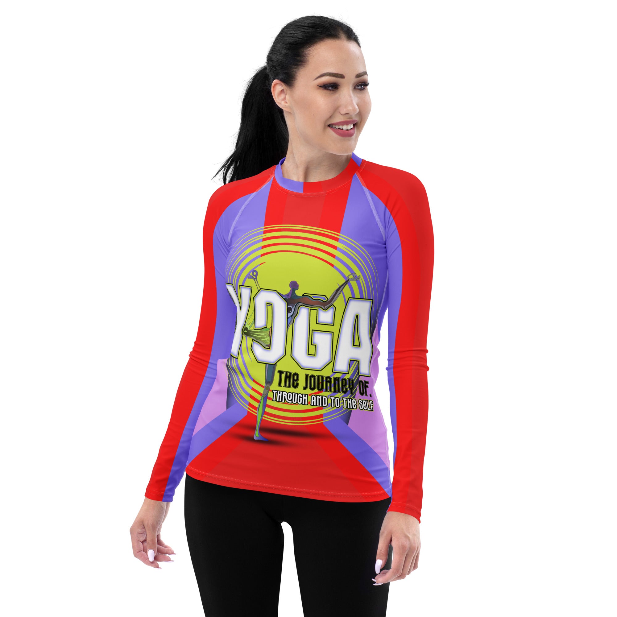 Morning Mist Women's Rash Guard front view.