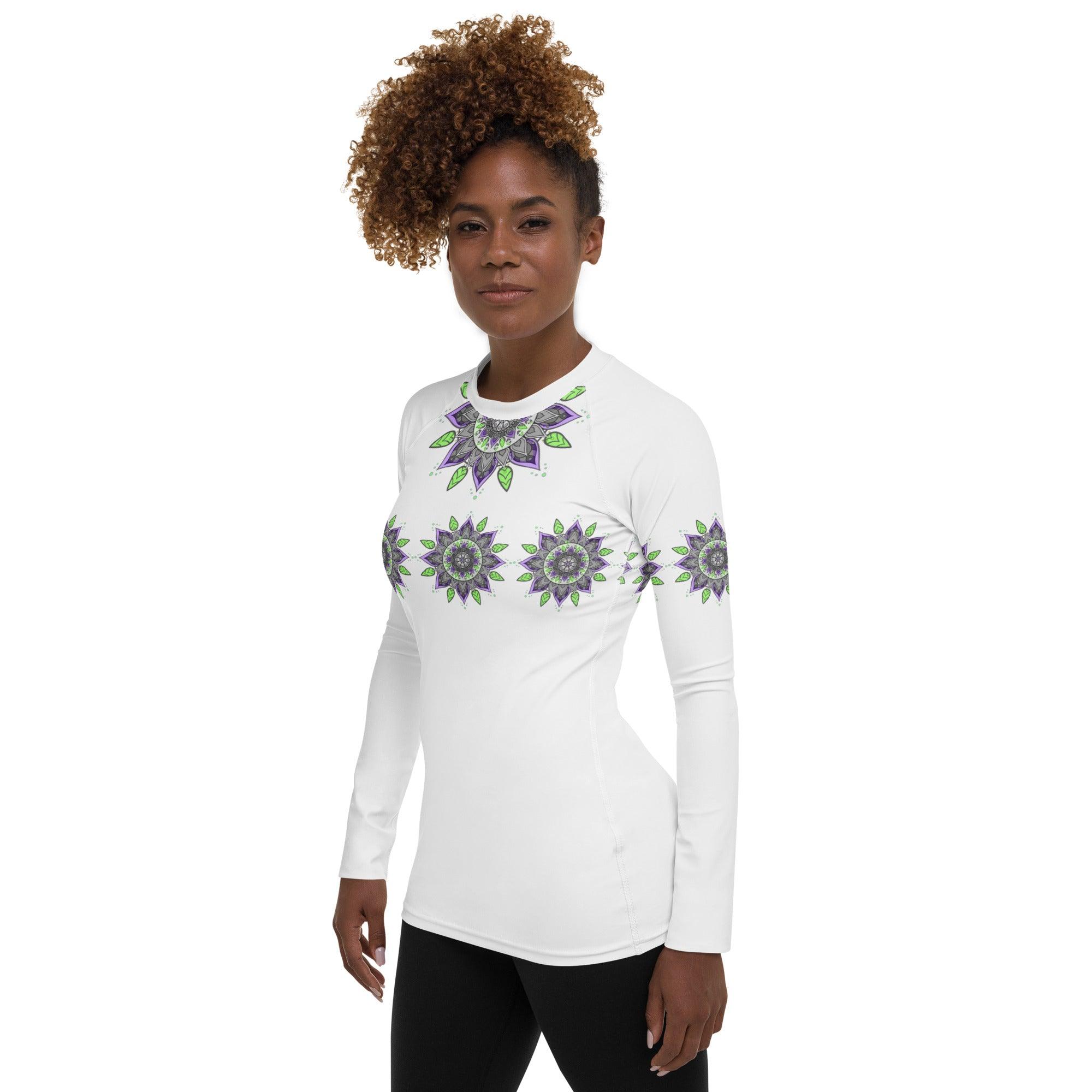 Vibrant Energy Mandala Women's Rash Guard - Beyond T-shirts