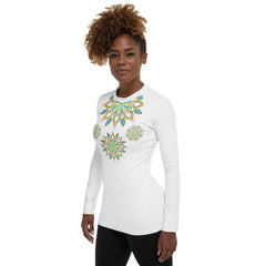 Serene Lotus Mandala Women's Rash Guard - Beyond T-shirts