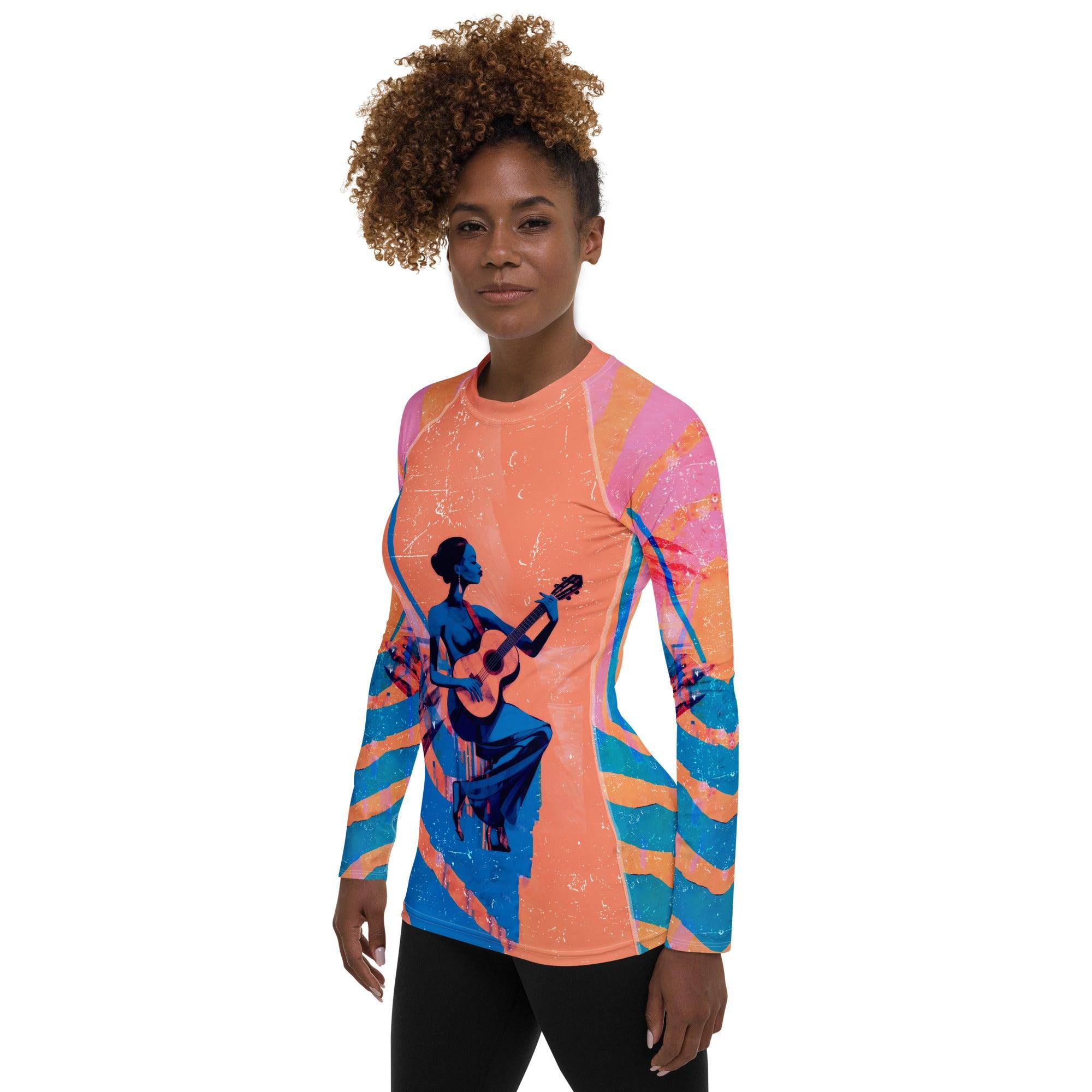 Symphonic Style All-Over Print Women's Rash Guard - Beyond T-shirts