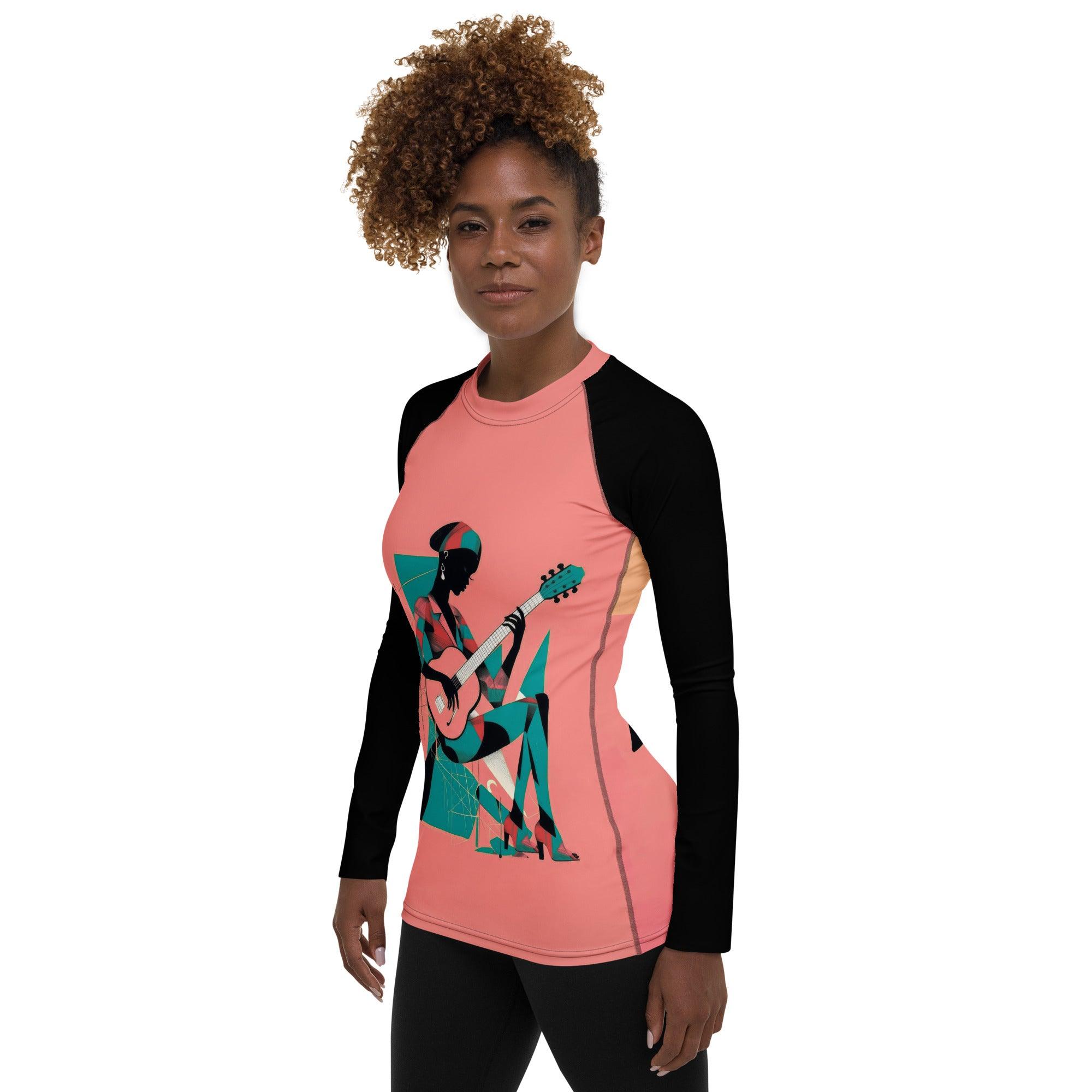 Piano Keys All-Over Print Women's Rash Guard - Beyond T-shirts