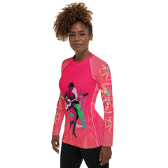 Saxophone Serenade All-Over Print Women's Rash Guard - Beyond T-shirts