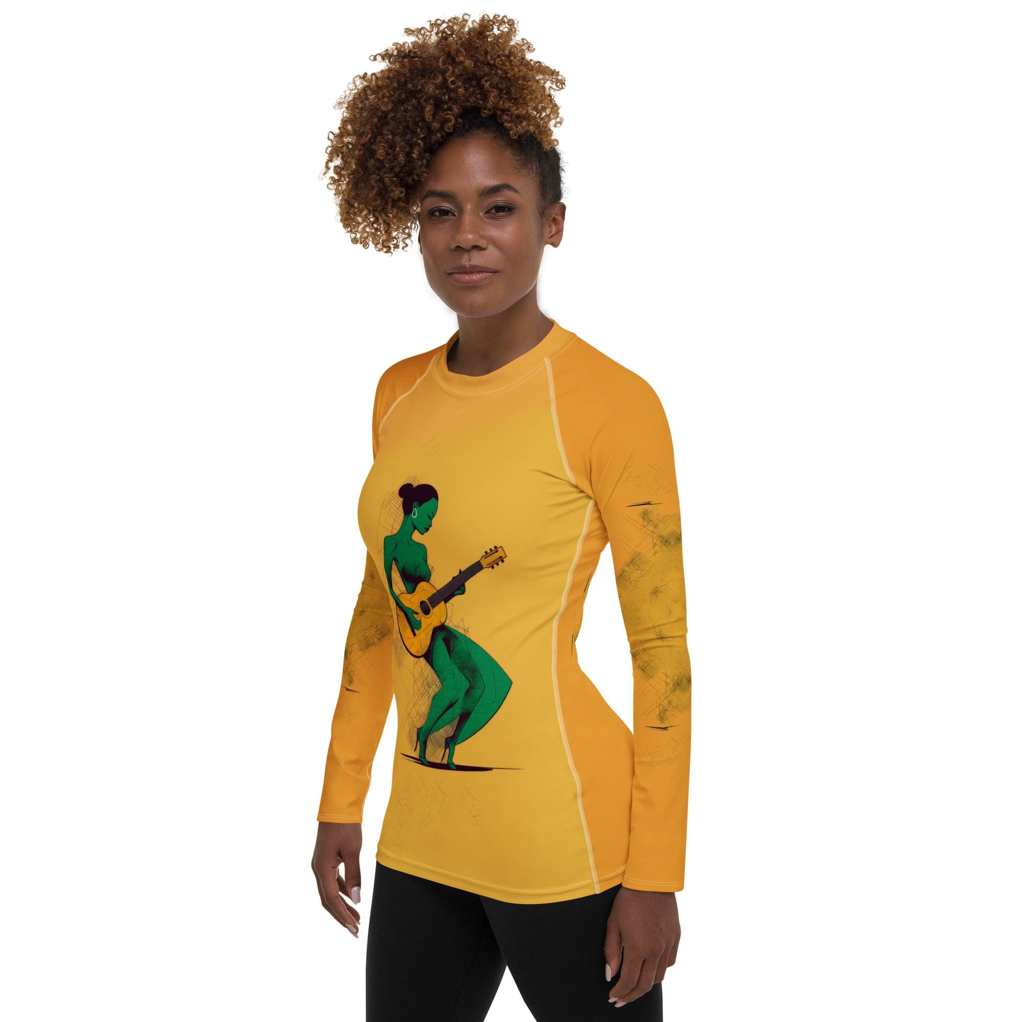 Funky Beats All-Over Print Women's Rash Guard - Beyond T-shirts