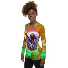 Set Sail With The Vibrant Violin Voyage Women's Rash Guard