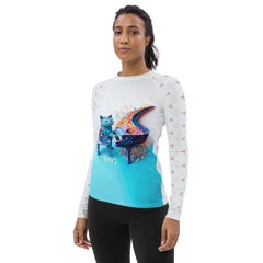 UV protection women's floral rash guard.