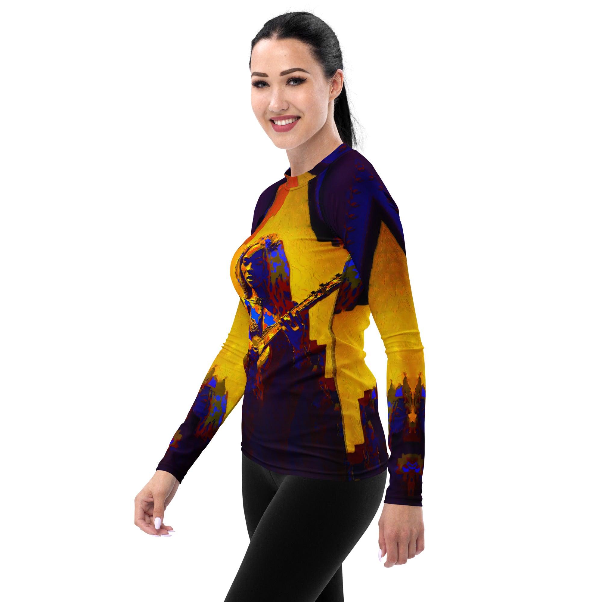 Back view of the NS-1006 Women's Rash Guard showcasing UV protection