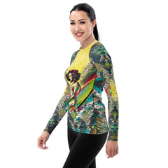 High-quality Surfing 1 50 Women's Rash Guard, blending sleek design with effective sun safety.