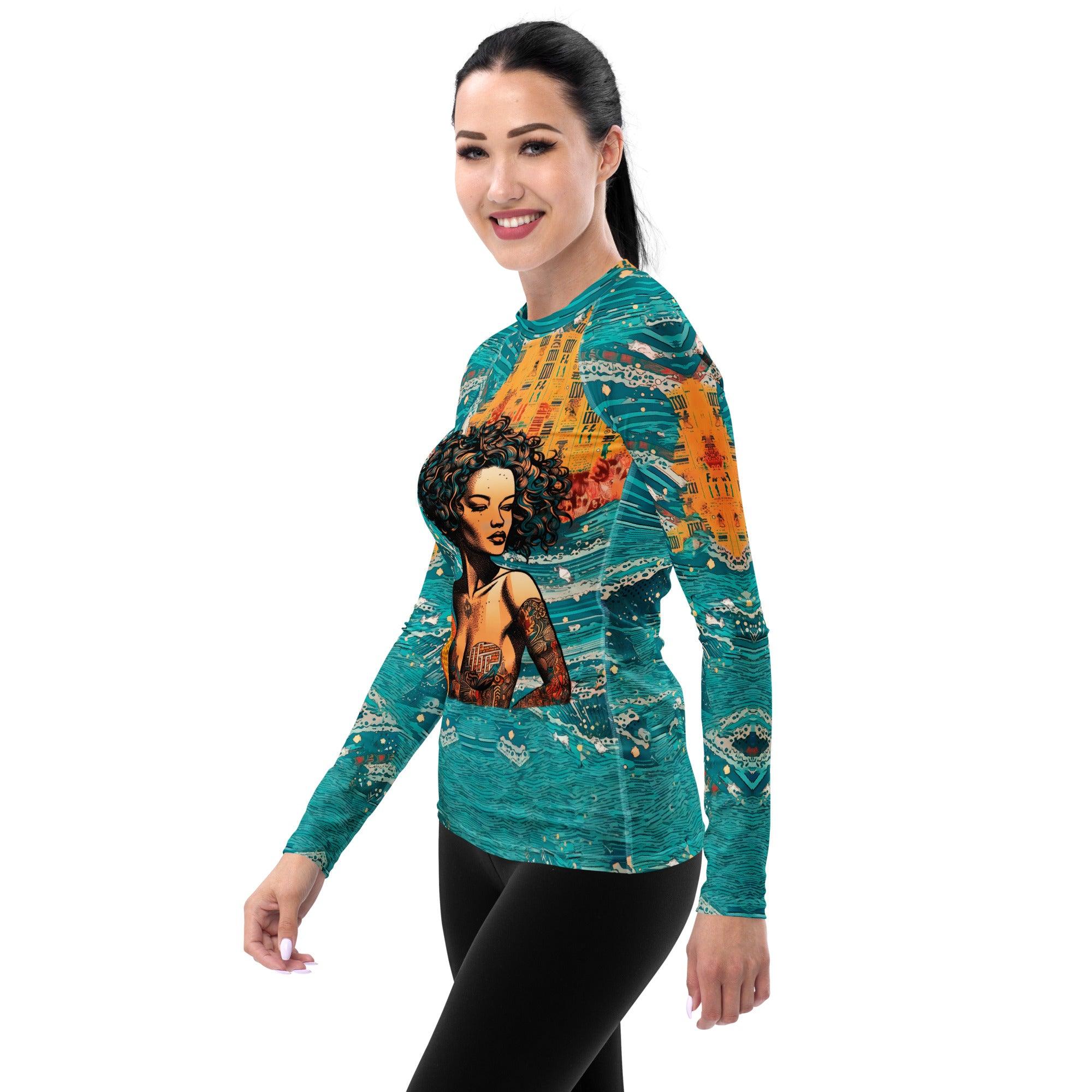 Ocean Rider All-Over Print Women's Rash Guard Embrace The Surfing Lifestyle - Beyond T-shirts