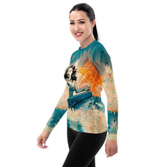 Coastal Escape All-Over Print Women's Rash Guard Surfing Adventure - Beyond T-shirts