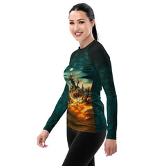 Midnight Surf Magic Women's Rash Guard Ride The Halloween Waves - Beyond T-shirts