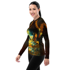 Gothic Beach All Over Print Women's Rash Guard Surfing Halloween Elegance - Beyond T-shirts