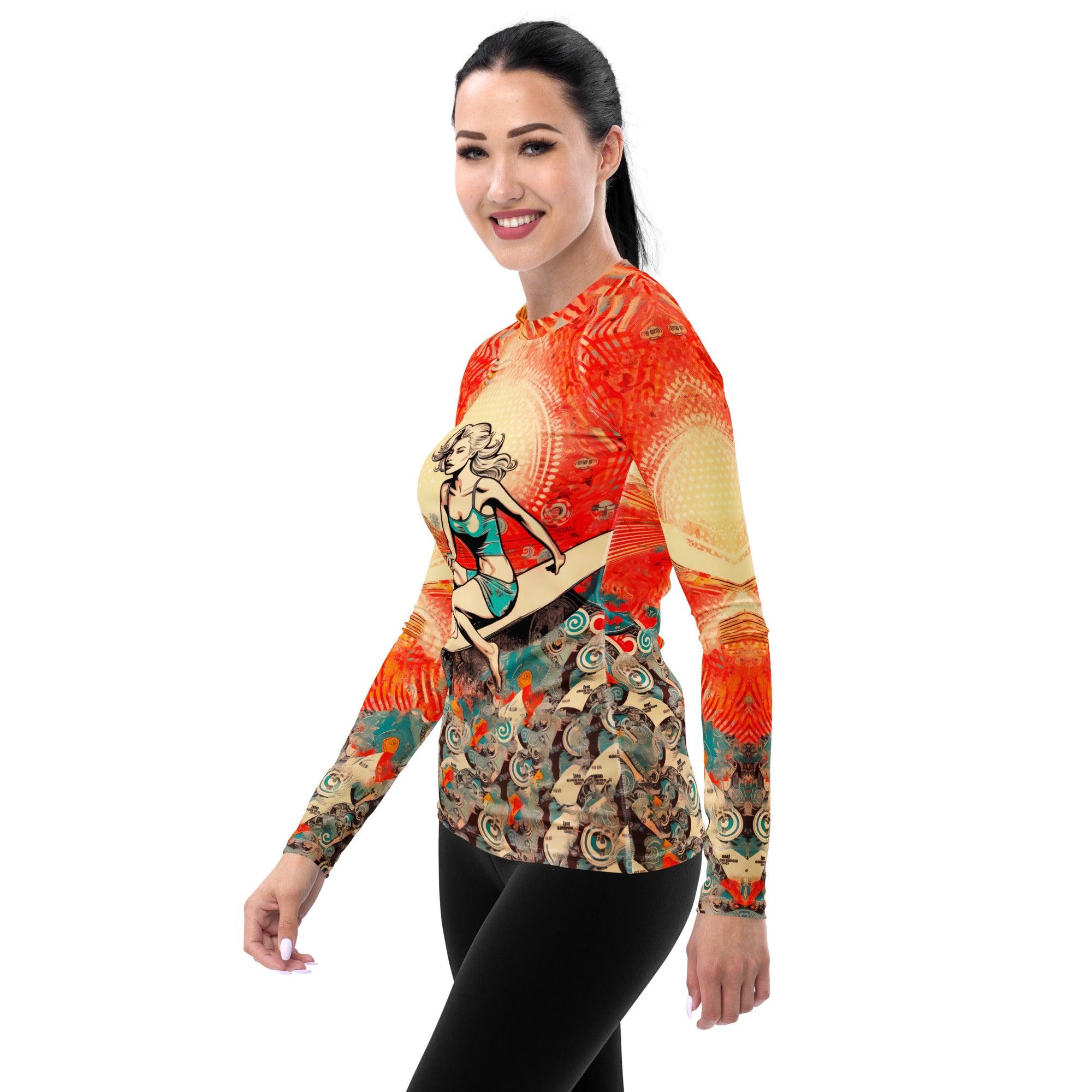 Surfing Sunset Women's Rash Guard - Beyond T-shirts