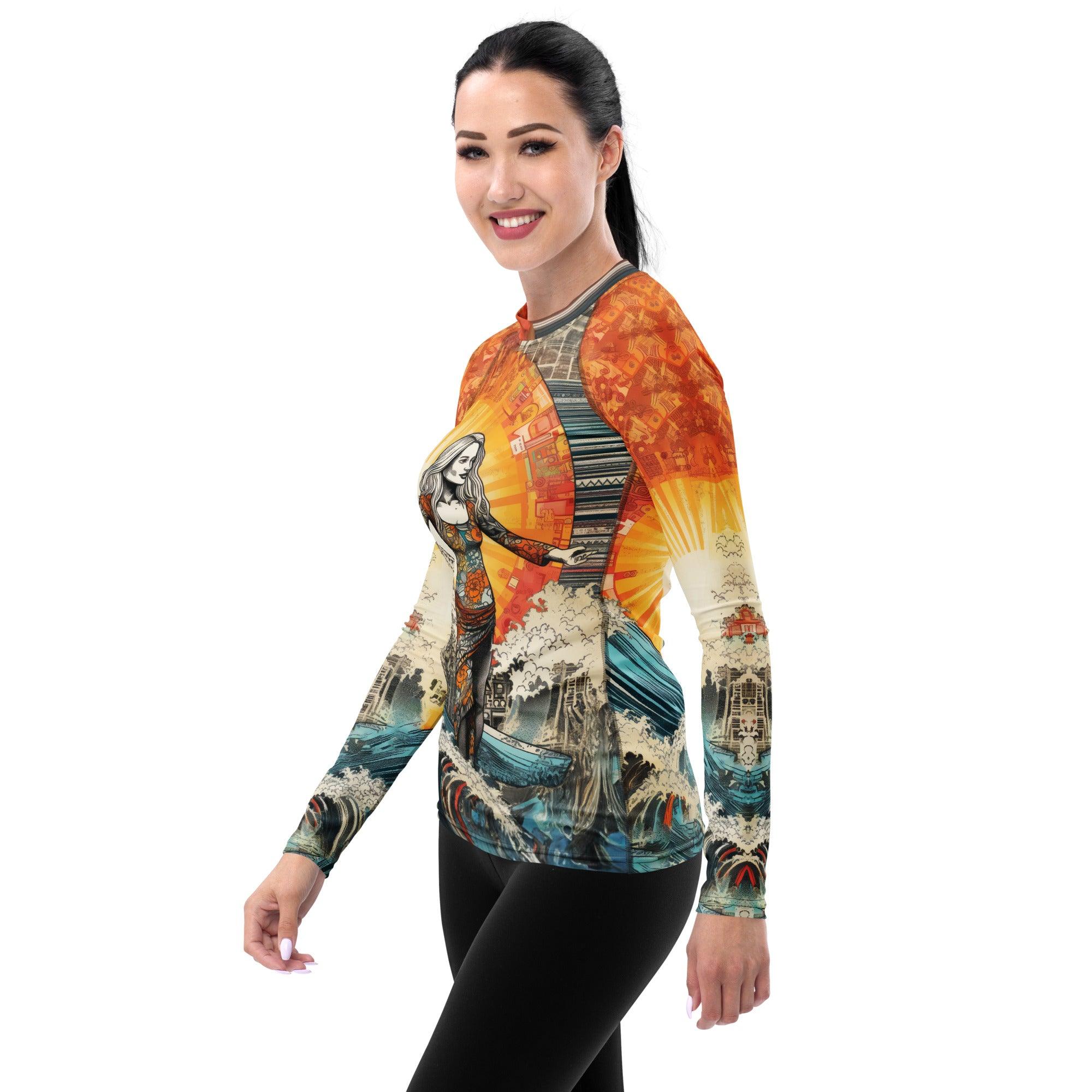 Surfing Goddess Rash Guard For Women - Beyond T-shirts