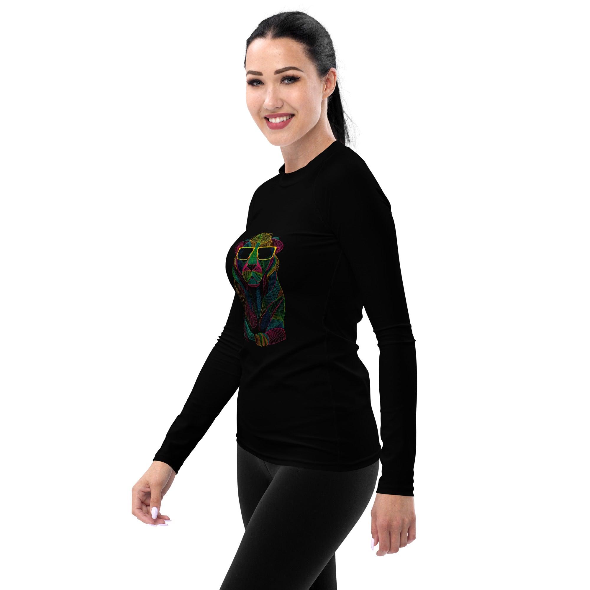 Lioness Pride All-Over Print Women's Rash Guard" - Beyond T-shirts