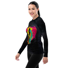 Modern Geometric All-Over Print Women's Rash Guard - Beyond T-shirts