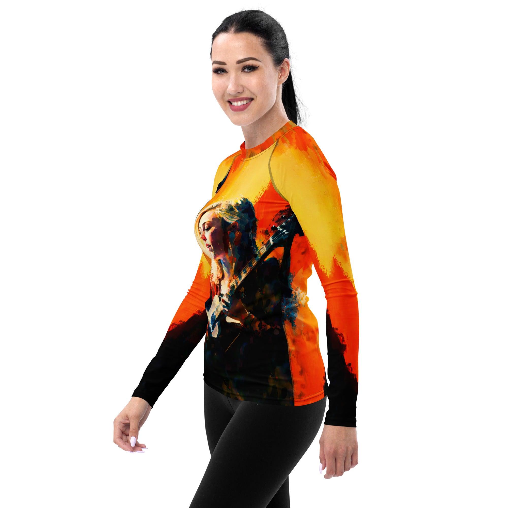 Melodic Vibes Women's Music Rash Guard - Beyond T-shirts