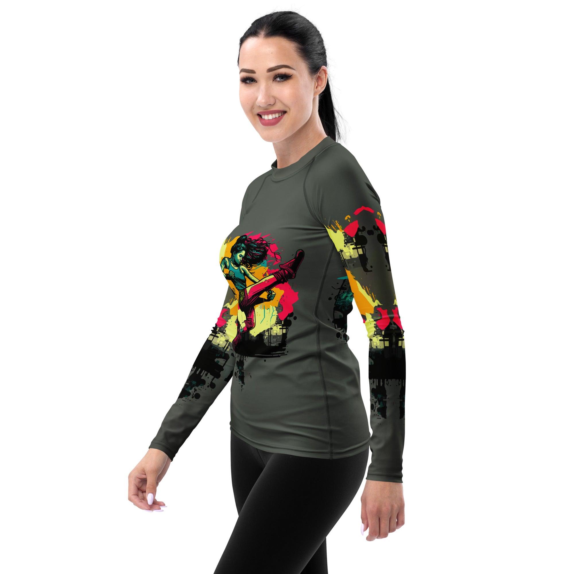 Kickboxing Fusion Women's Rash Guard Dynamic Design - Beyond T-shirts