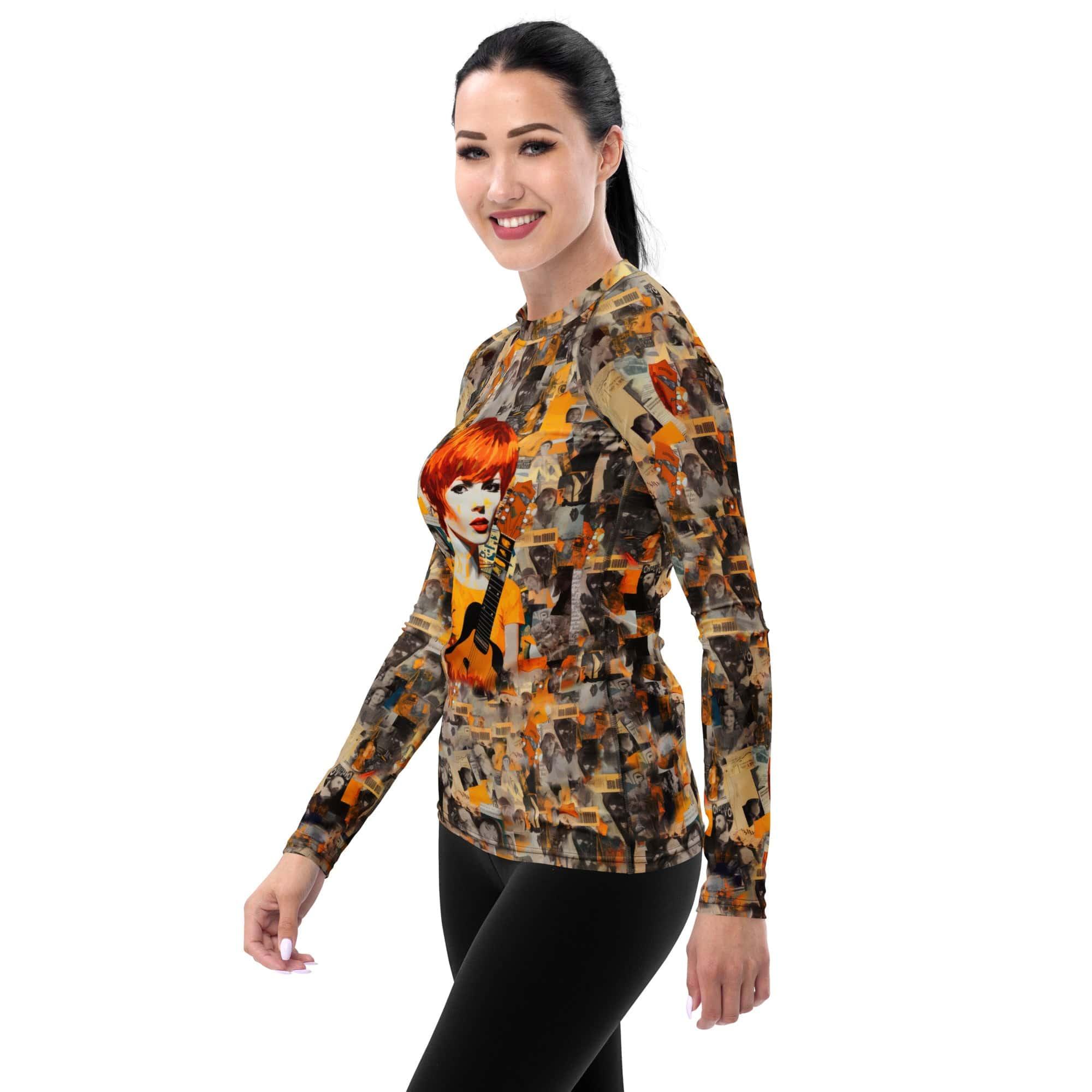 Melodic Rhythms Women's All-Over Print Rash Guard - Beyond T-shirts