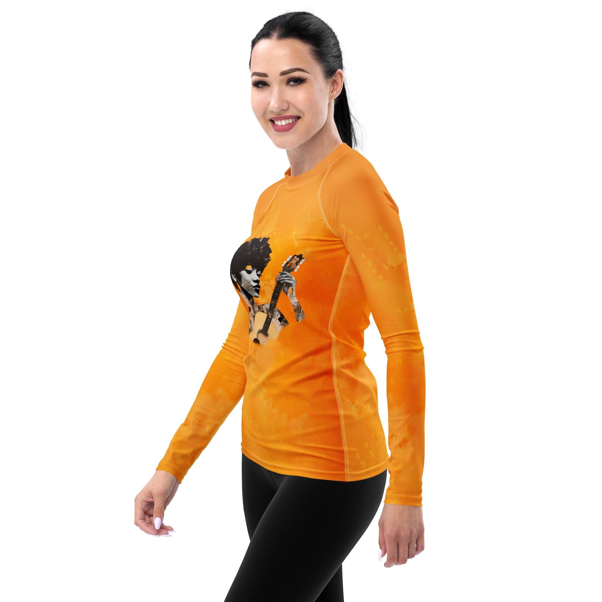 Rhythmic Surf Women's Music Themed Rash Guard - Beyond T-shirts