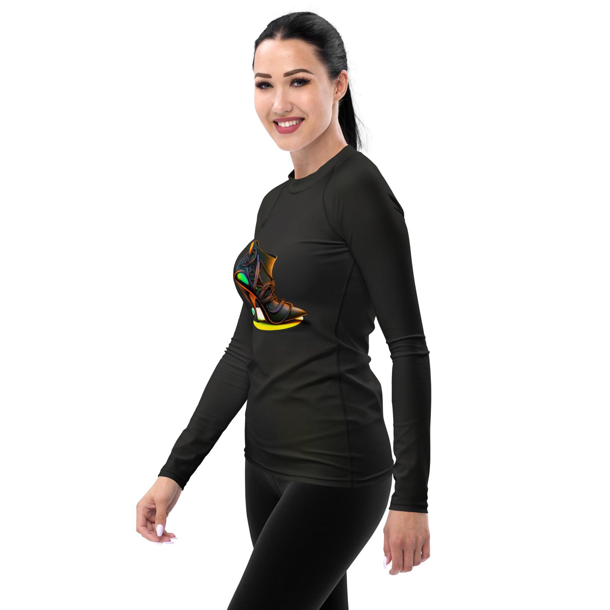 Quantum Flux Futuristic Shoes Women's Rash Guard - Beyond T-shirts