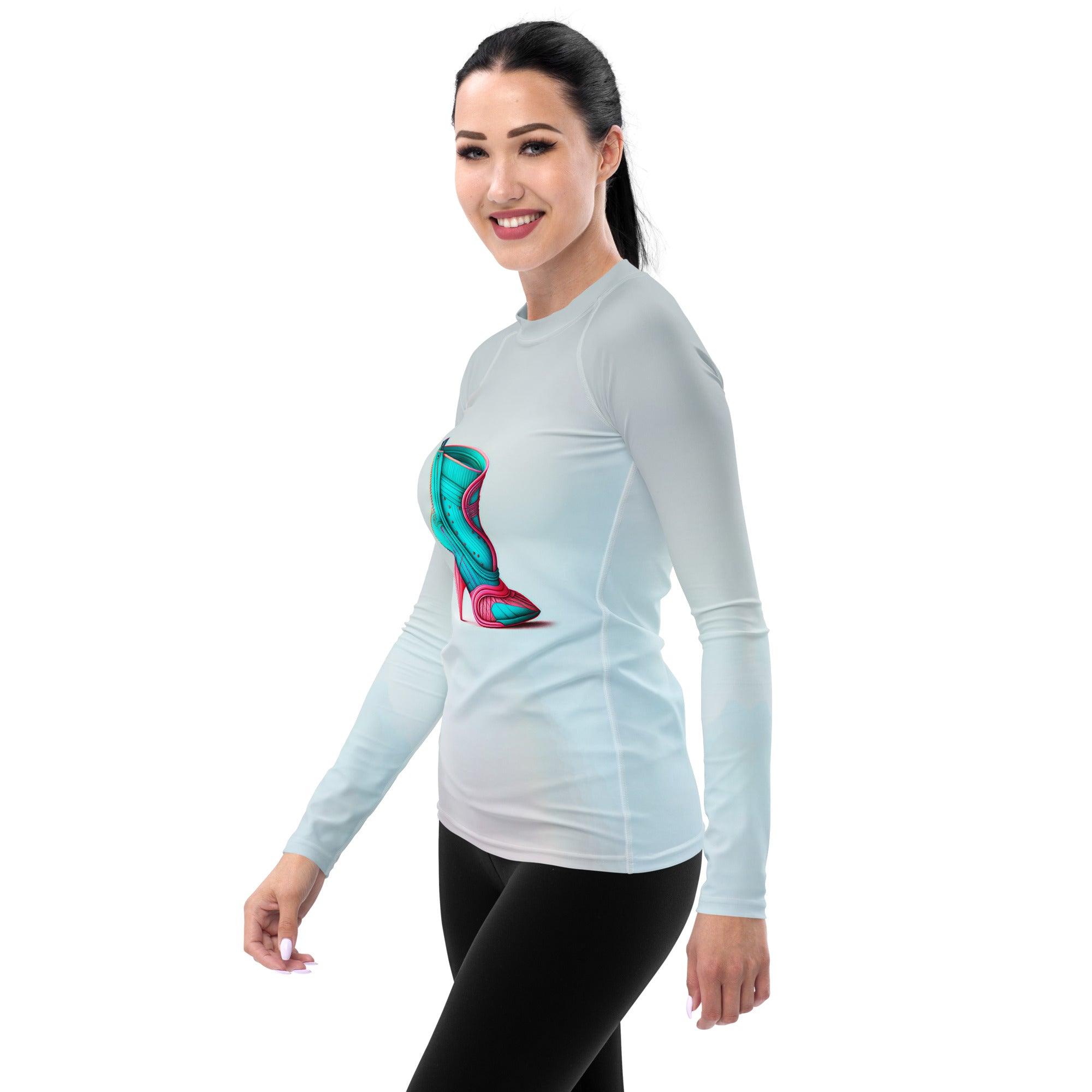 Nebula Nexus Futuristic Shoes Women's Rash Guard - Beyond T-shirts