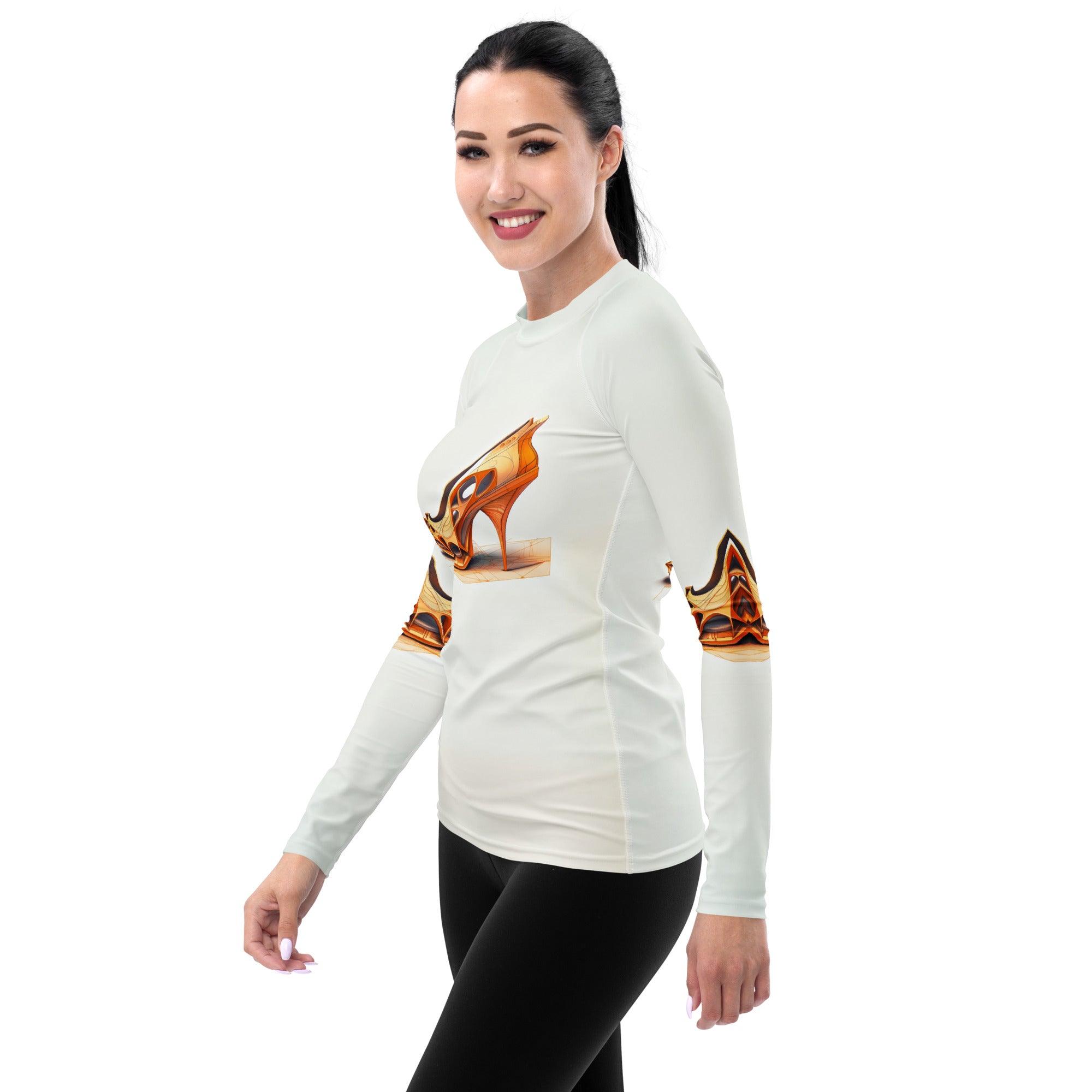 Quantum Mirage Futuristic Shoes Women's Rash Guard - Beyond T-shirts