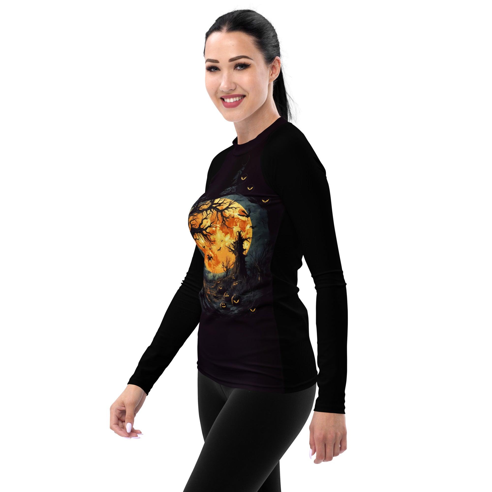 Witchy Elegance Halloween Women's Rash Guard - Beyond T-shirts