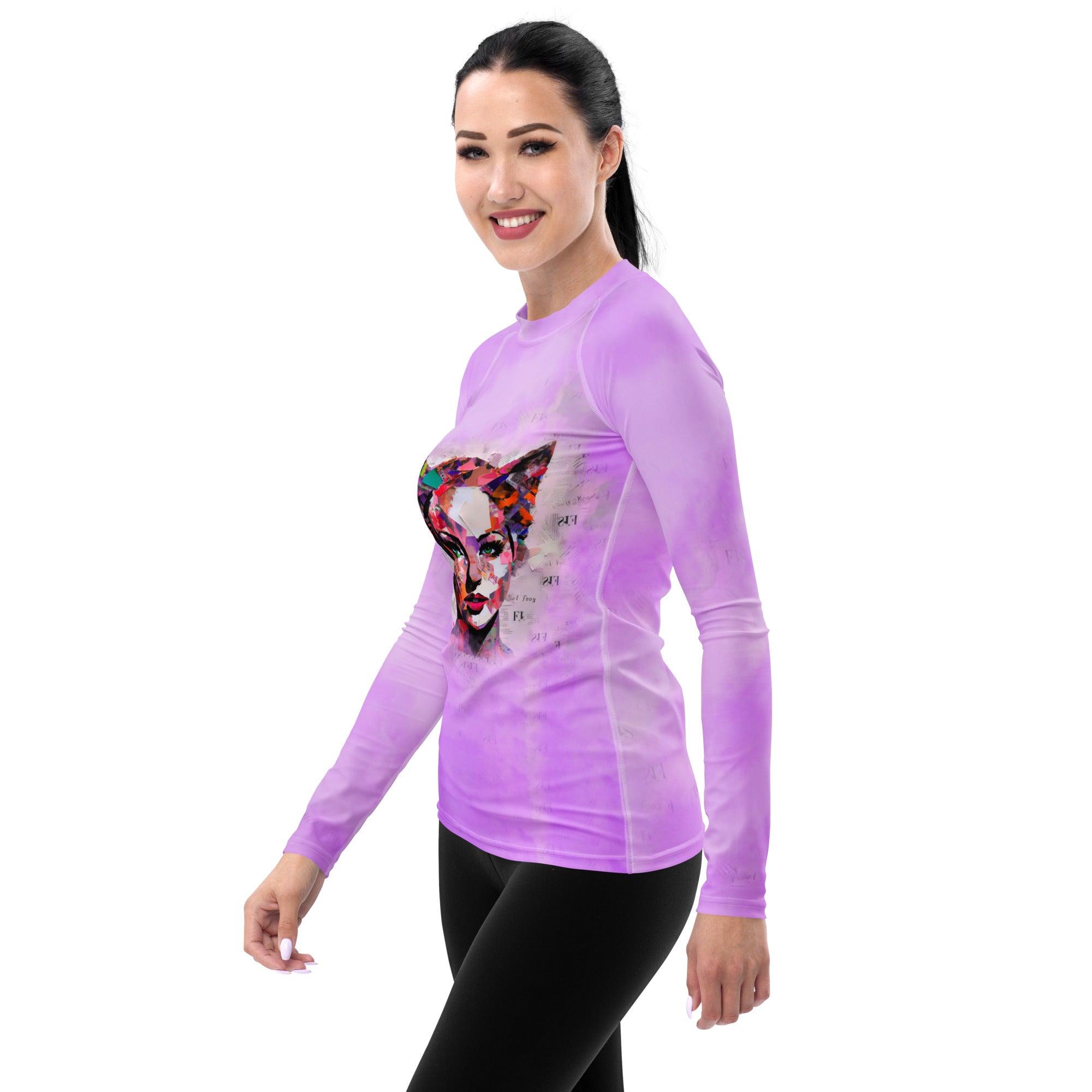 Melodic Reverie Women's All-Over Print Rash Guard - Beyond T-shirts