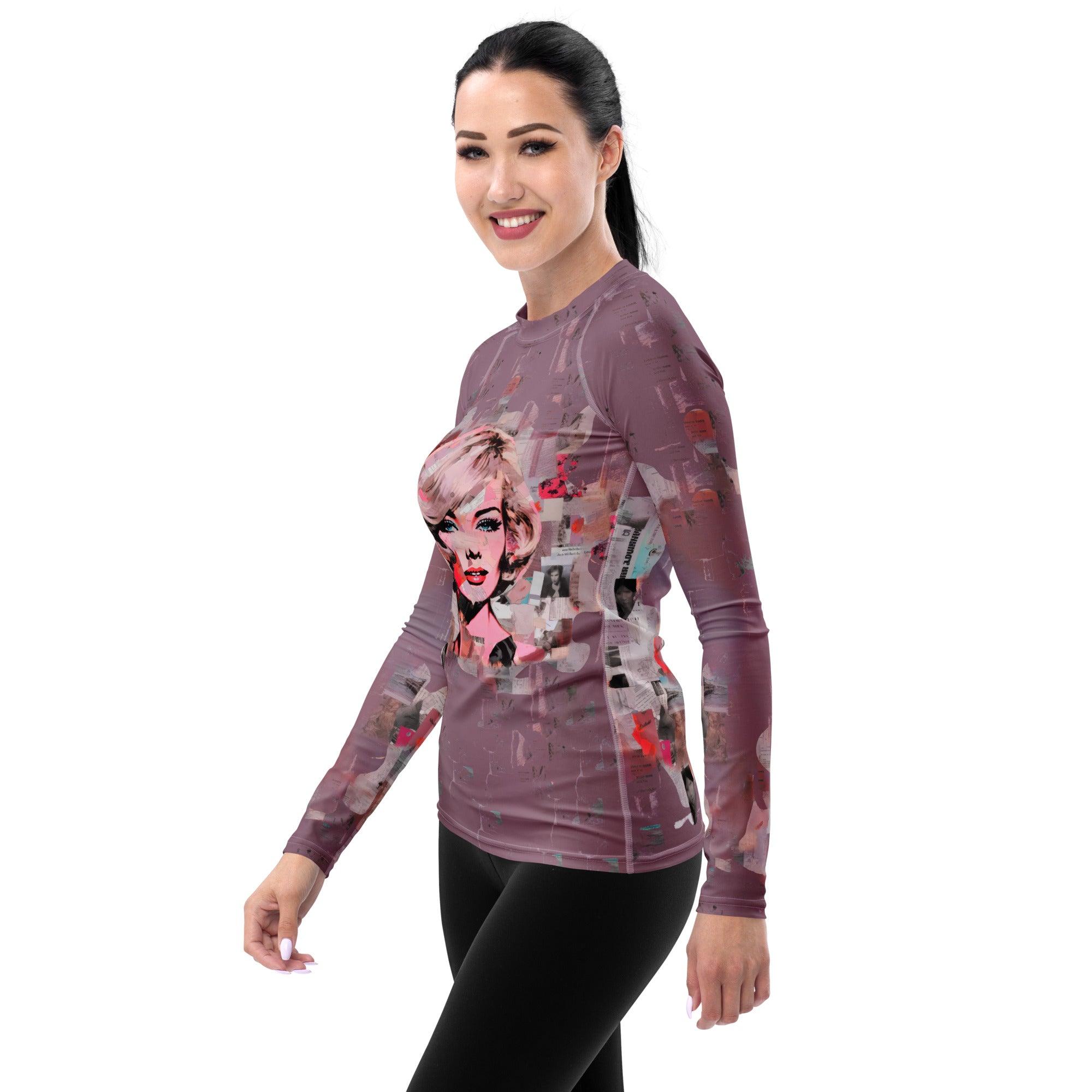 Vintage Vinyl Grooves Women's All-Over Print Rash Guards - Beyond T-shirts