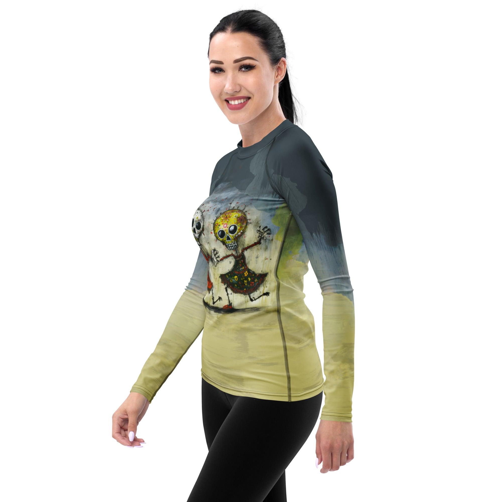 Skeletal Elegance Halloween Rash Guard - Beyond T-shirts